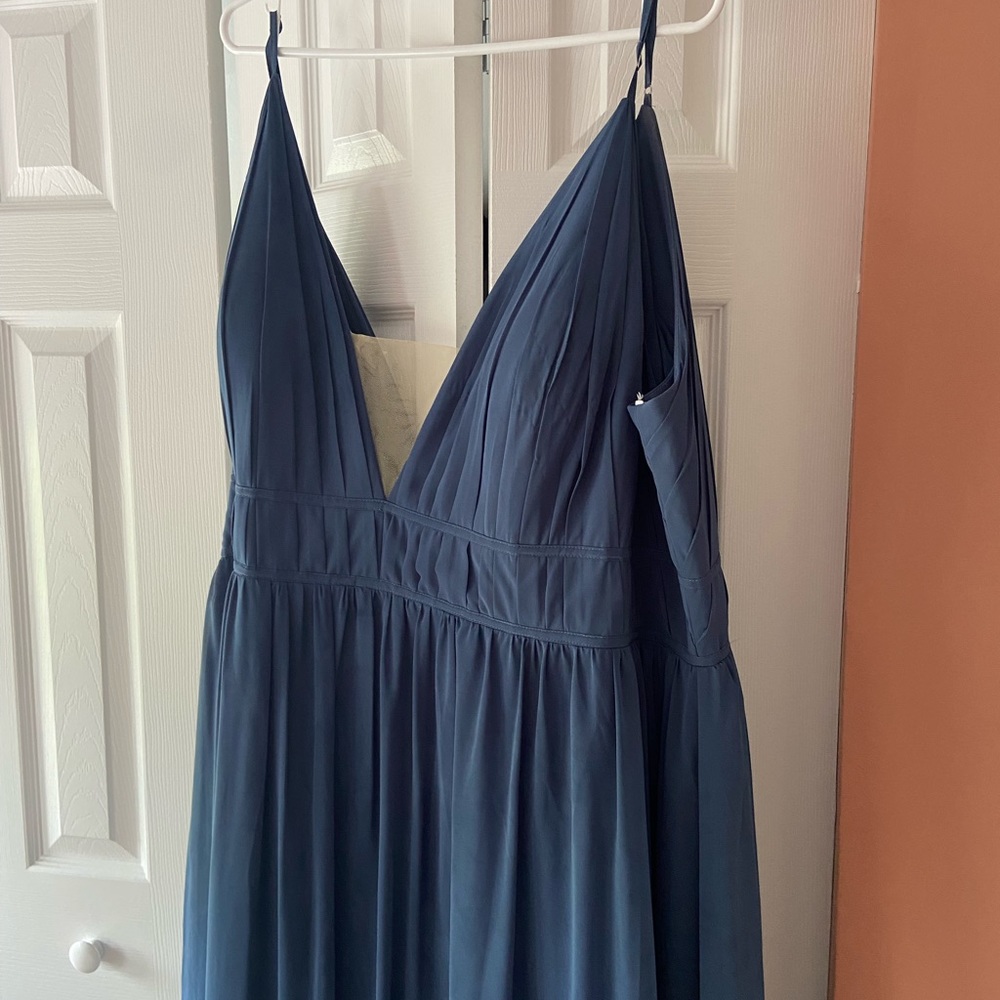 Revelry Romantic Blue Alma Chiffon Bridesmaid Dress